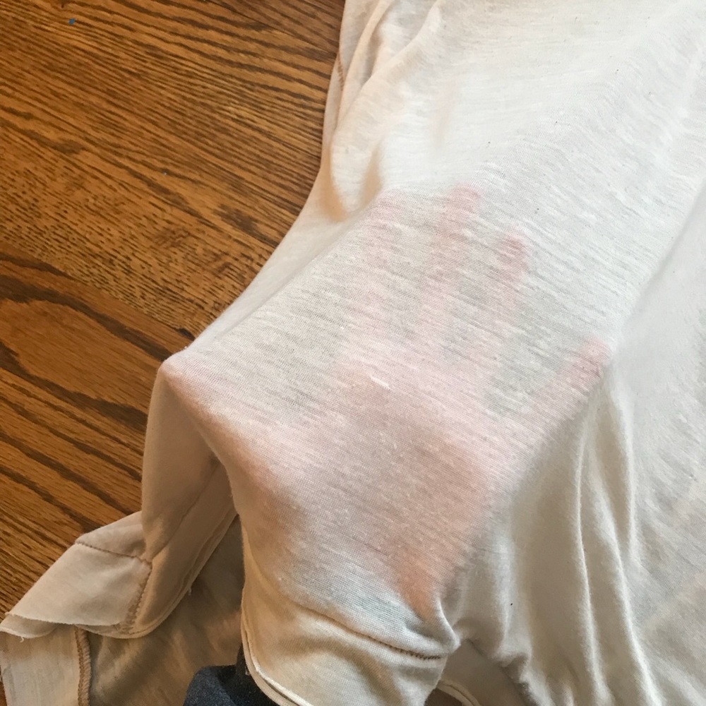 Free People Distressed Sheer Vneck Thin HighLowHem - Picture 2 of 6